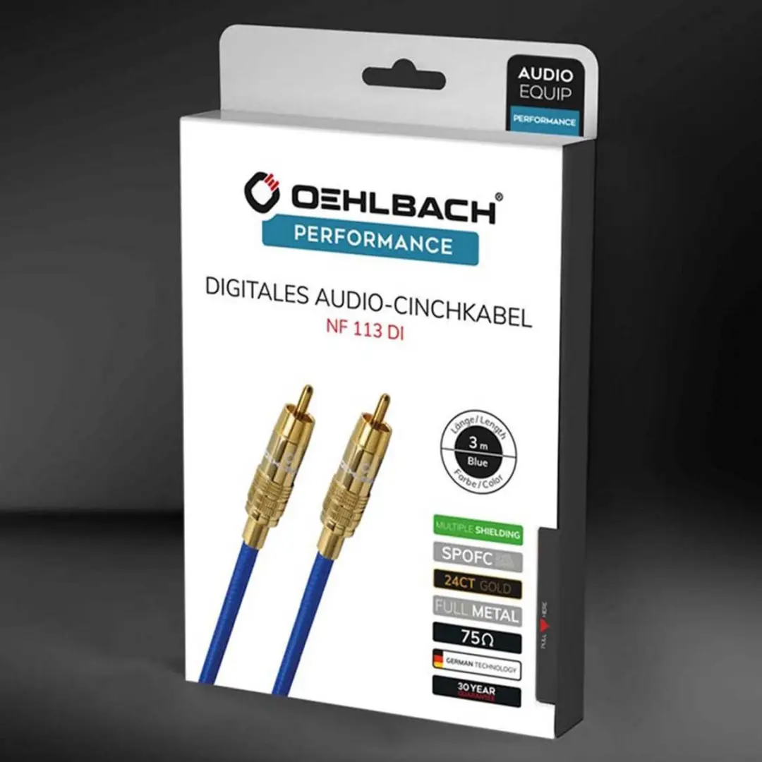 Oehlbach NF 113 DI Audiokabel - RCA 0,5m - Blauw