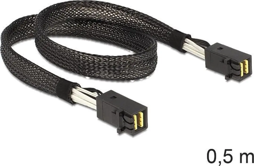 Delock Mini-SAS HD SFF-8643 Kabel 0,5m - Zwart