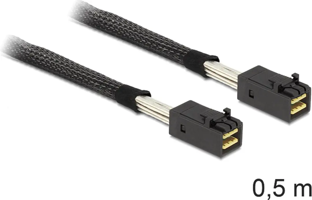 Delock Mini-SAS HD SFF-8643 Kabel 0,5m - Zwart - afbeelding 6 van 6
