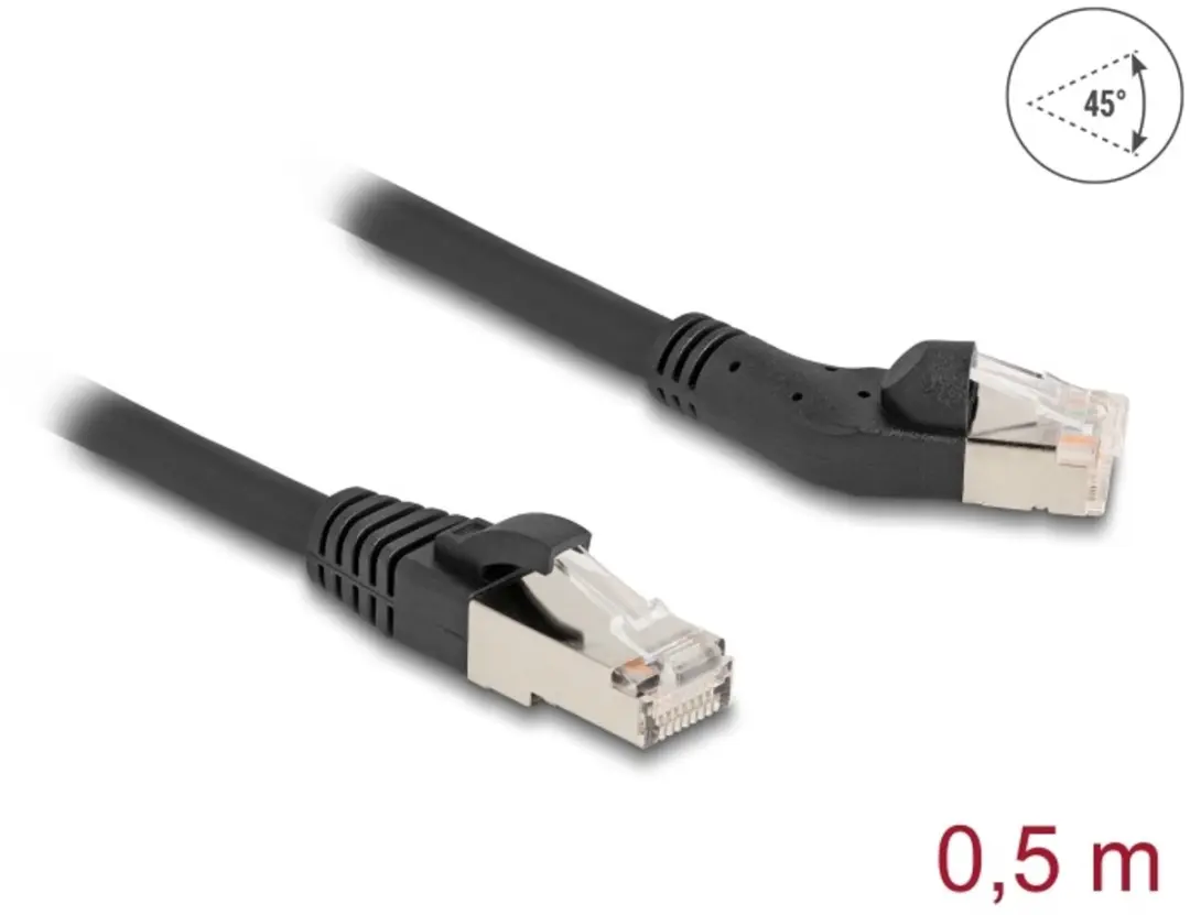 Delock RJ45 Cat.6A S/FTP Kabel 45° Links