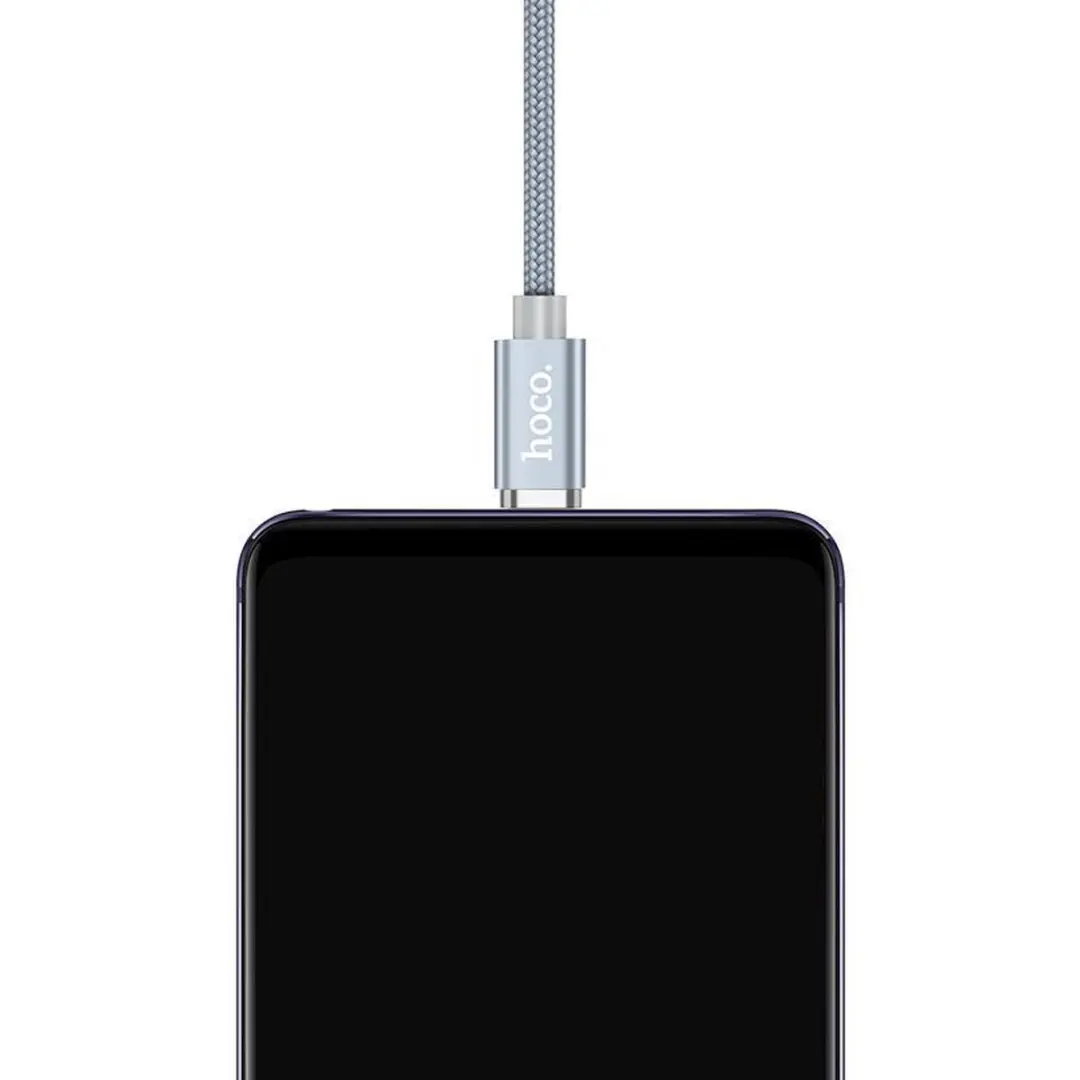 Hoco U40a Magnetische Micro USB Oplaadkabel - Metaal Grijs