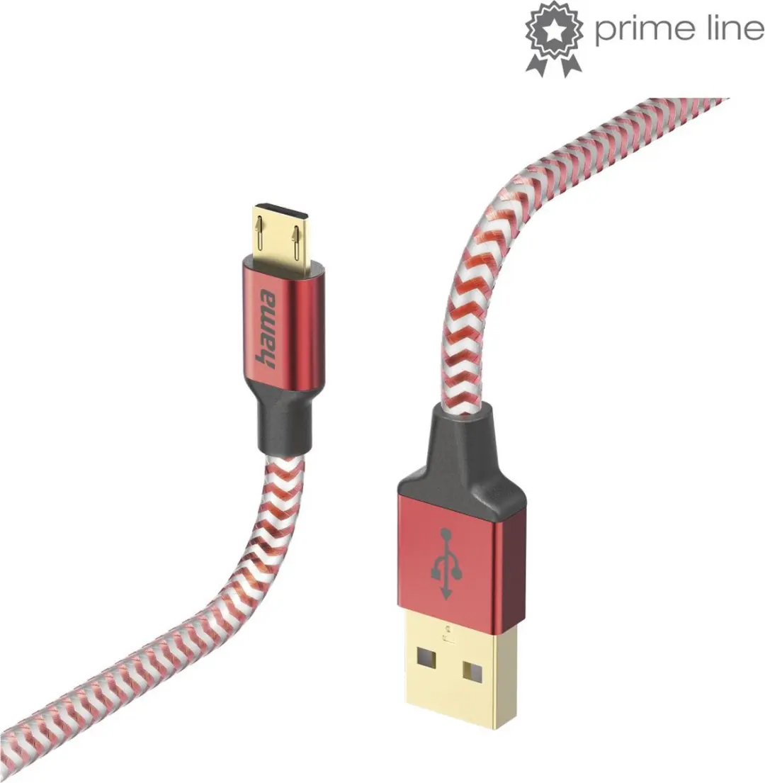 Hama USB-A naar Micro-USB Kabel 150cm - 3A - Rood