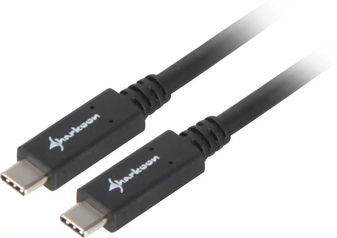 Sharkoon USB-C naar USB-C Kabel 4044951021192 - Zwart