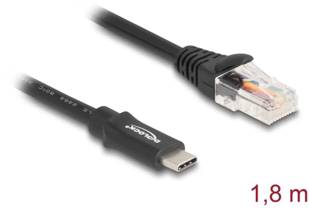 Delock USB 2.0 Type-C naar RS-232 RJ45 Adapter 1,8m