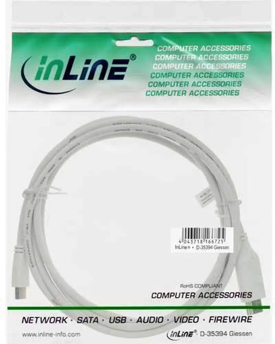 InLine Mini DisplayPort 1.2 naar HDMI 1.4 Kabel 3m - Wit