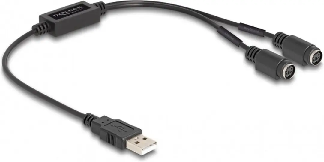 Delock USB naar PS/2 Adapter - Zwart
