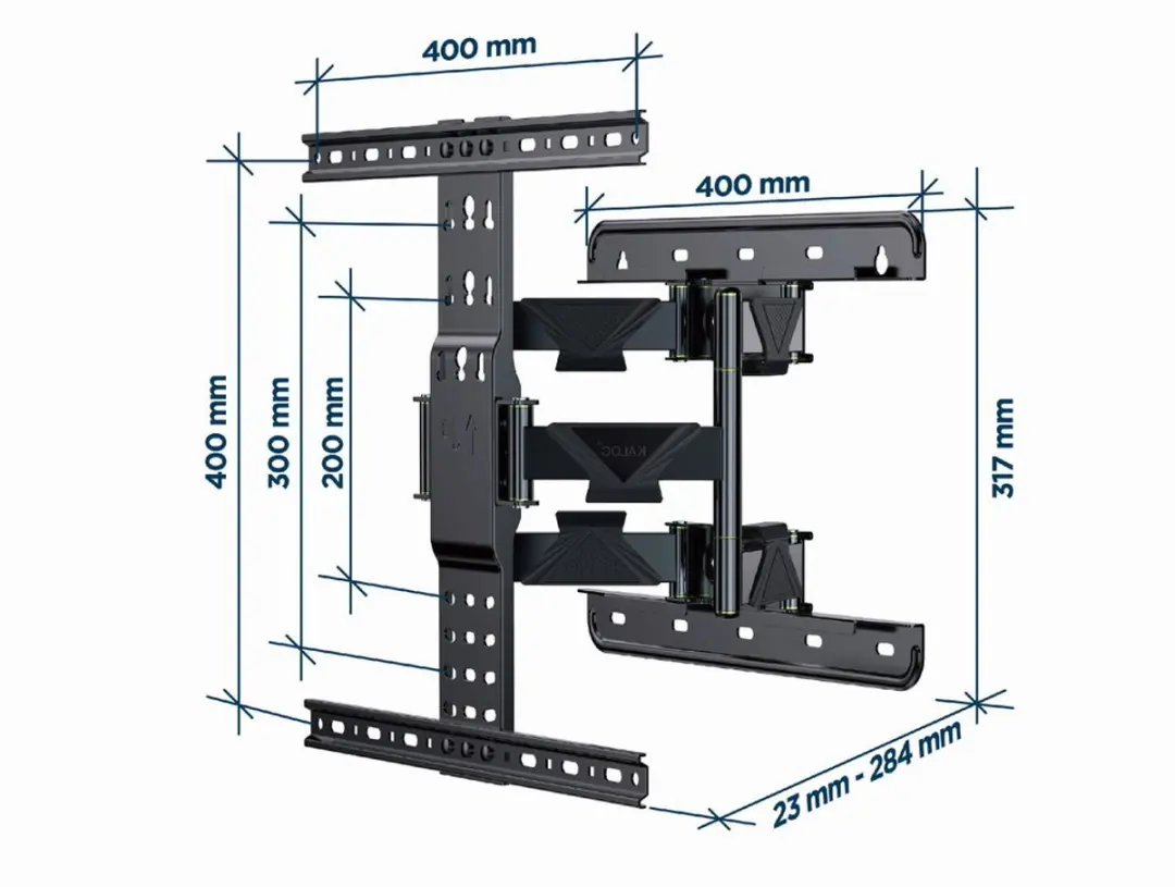 Gembird Full-Motion TV Muurbeugel 32-65" - Zwart