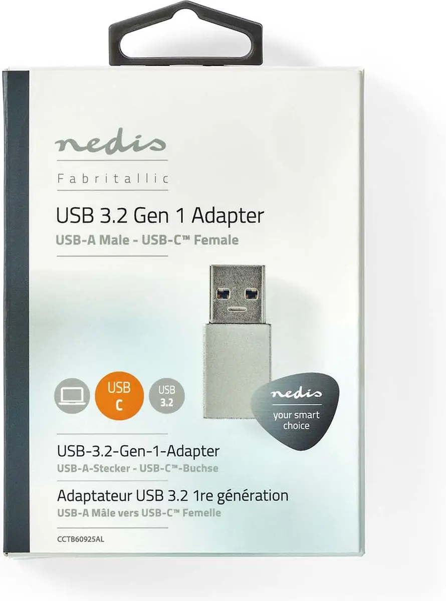 Nedis USB-C naar USB-A Adapter 5Gbps - Zilver - afbeelding 6 van 6