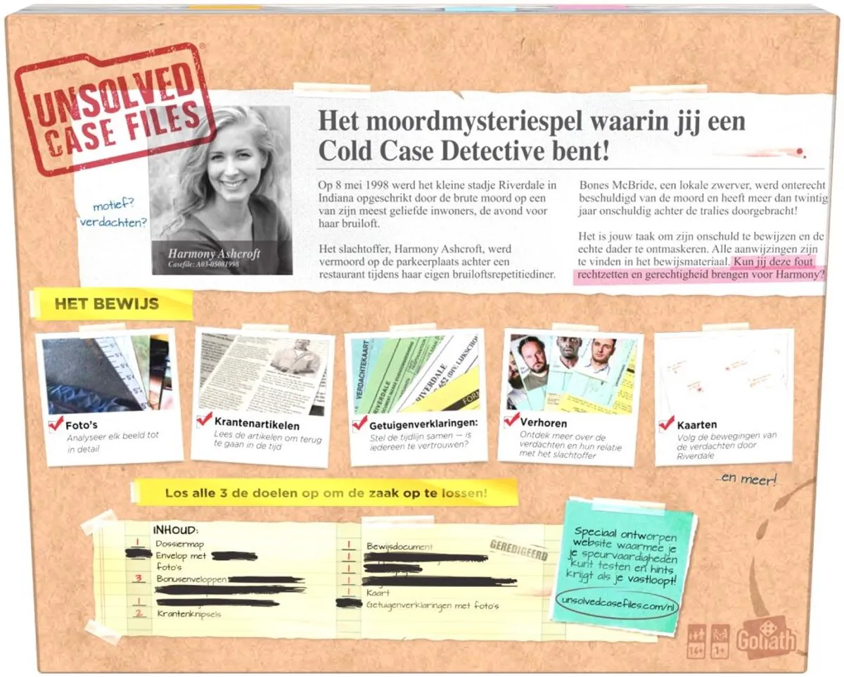 Goliath Unsolved Case Files Harmony Ashcroft Escape Game - afbeelding 6 van 6