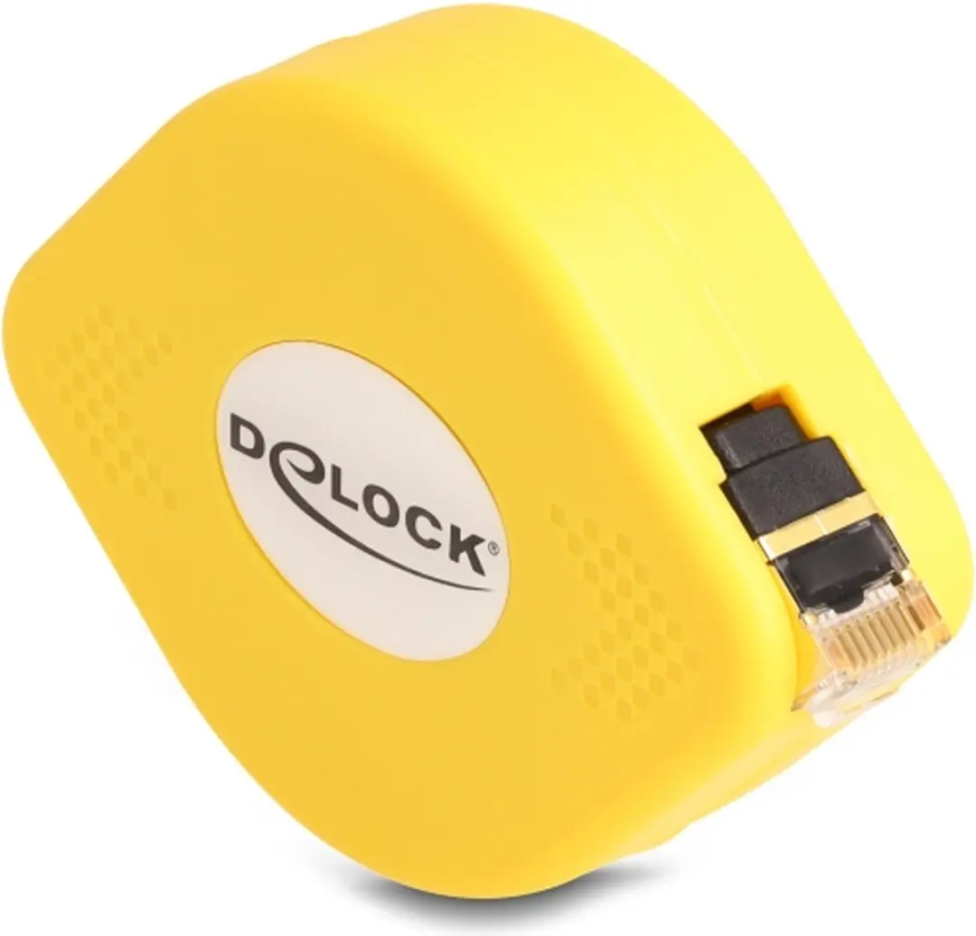 Delock RJ45 Retractable Kabel Cat.6A STP 1,5m - Zwart/Geel