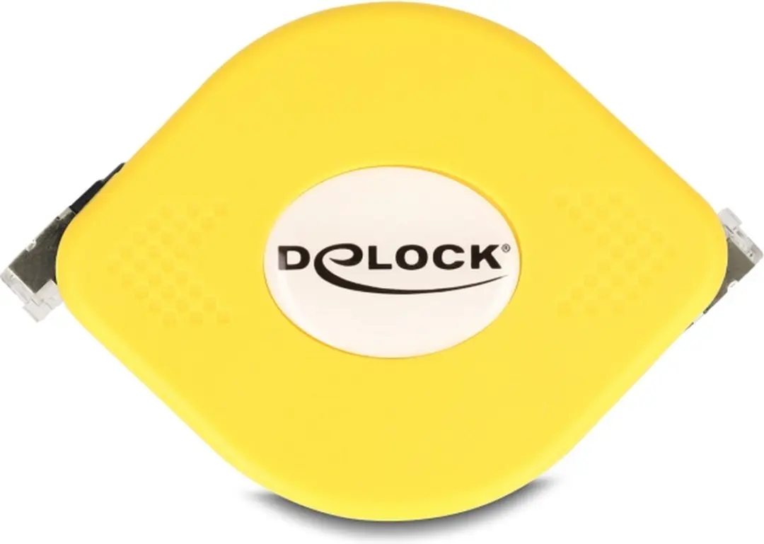 Delock RJ45 Retractable Kabel Cat.6A STP 1,5m - Zwart/Geel