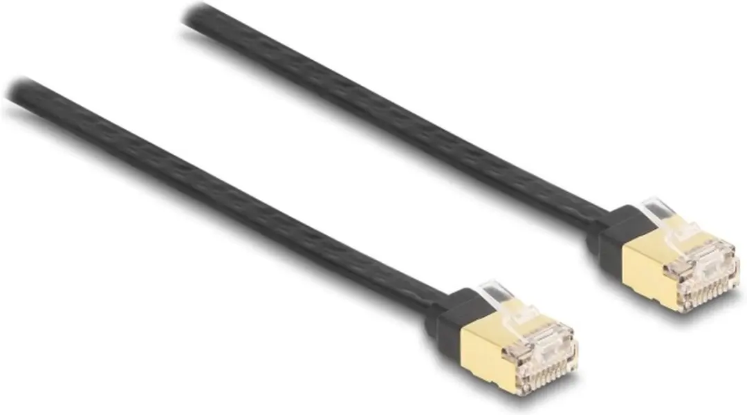 Delock RJ45 Retractable Kabel Cat.6A STP 1,5m - Zwart/Geel