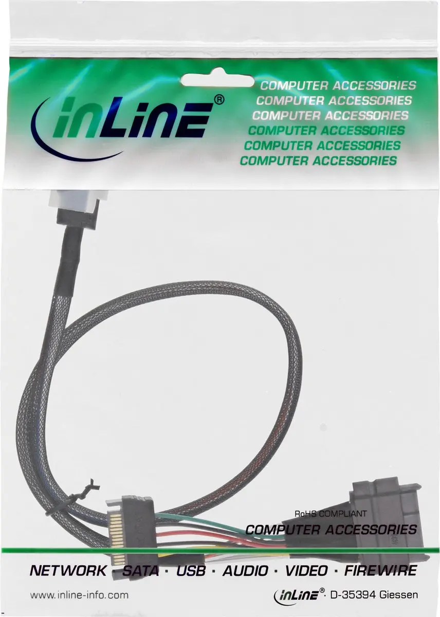 InLine U.2 Kabel SSD 0,75m - Black