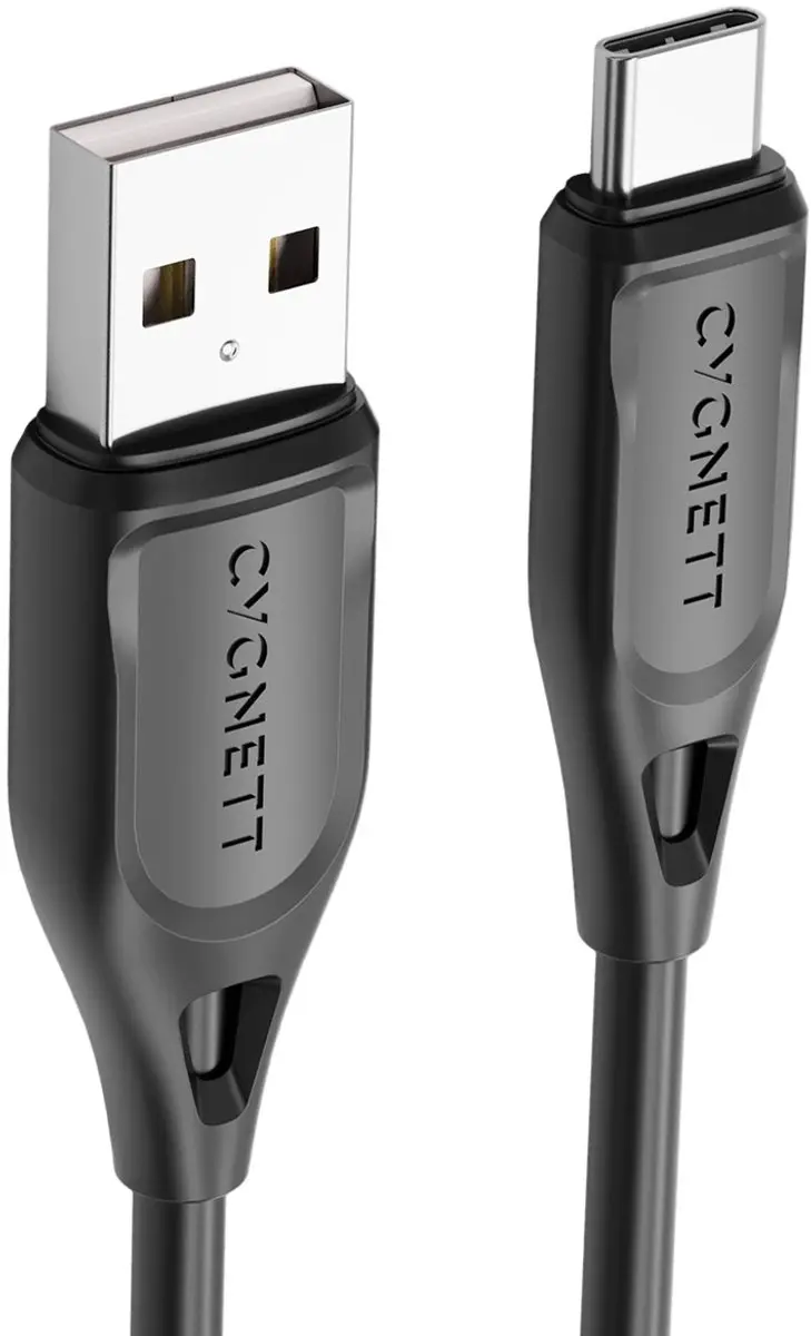 Cygnett USB-A naar USB-C Kabel 2m - Zwart