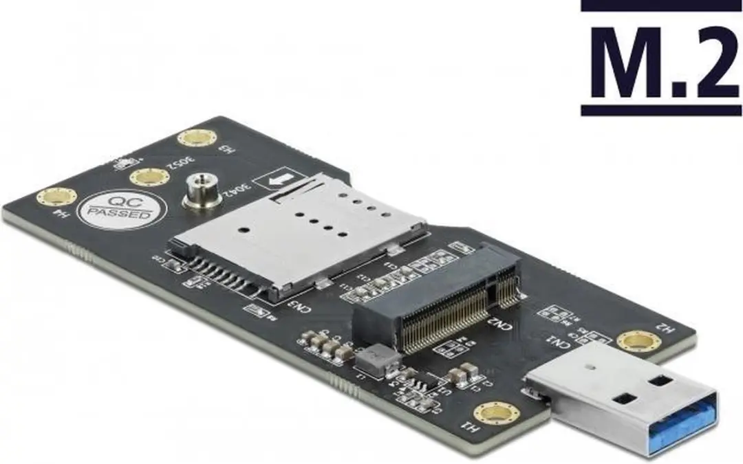 Delock USB 3.0 Type-A naar M.2 Key B Converter - Zwart