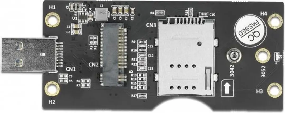 Delock USB 3.0 Type-A naar M.2 Key B Converter - Zwart