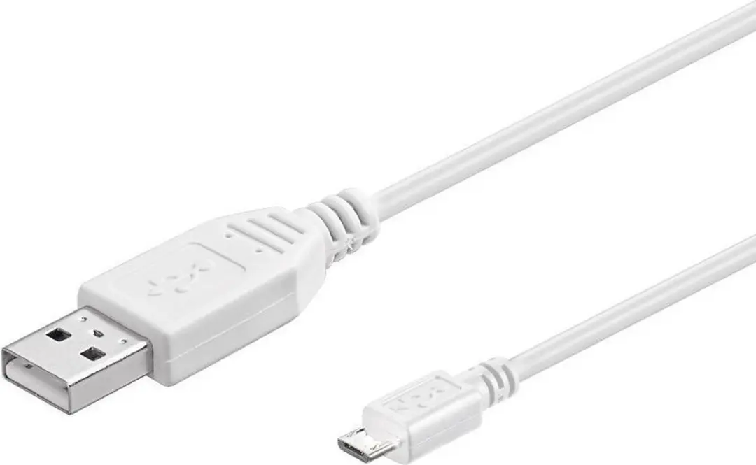 Value USB 2.0 Kabel A-Male naar Micro B-Male - 3m - Wit