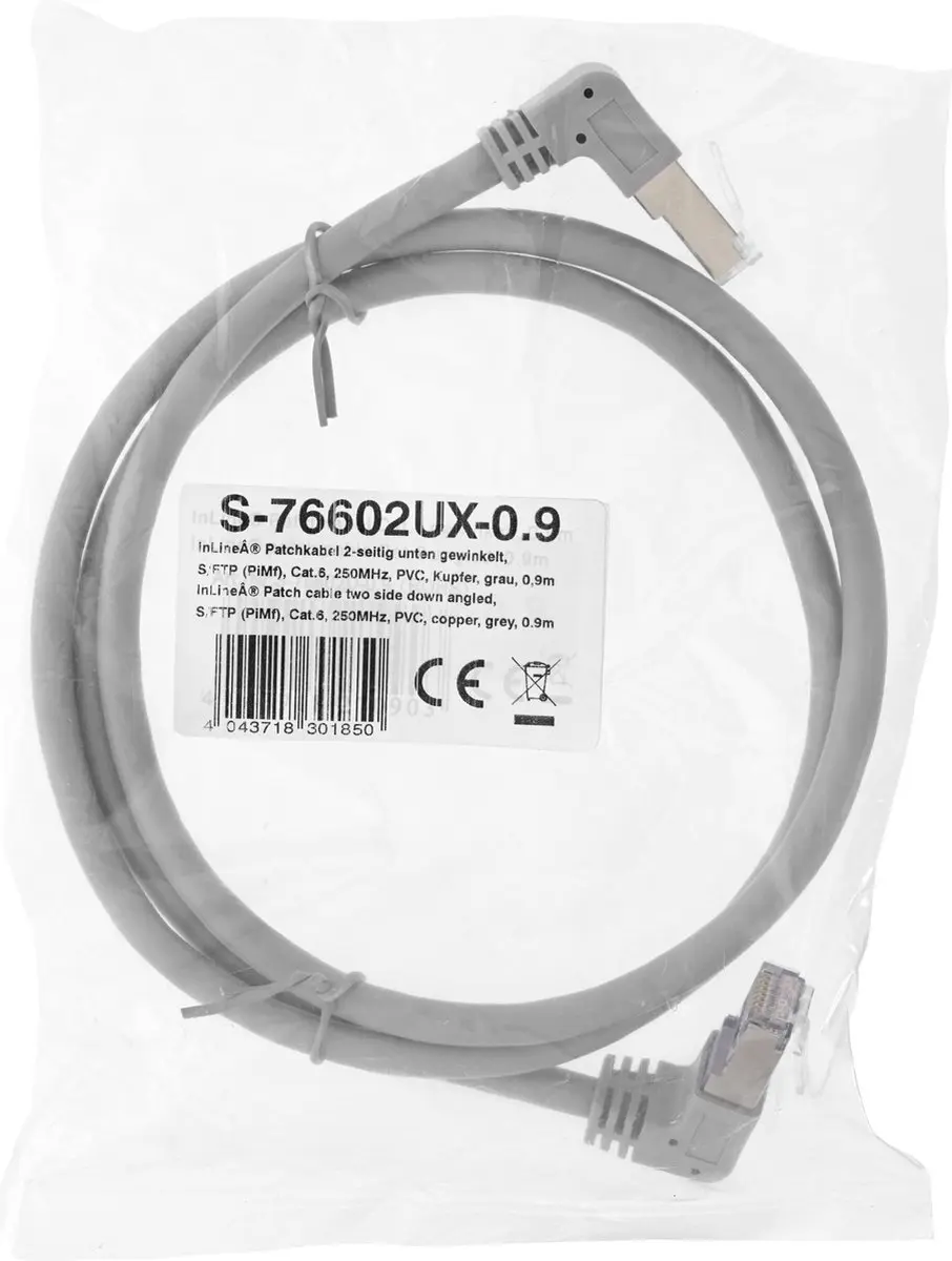 InLine Patchkabel S/FTP Cat.6 1,10m - Grijs