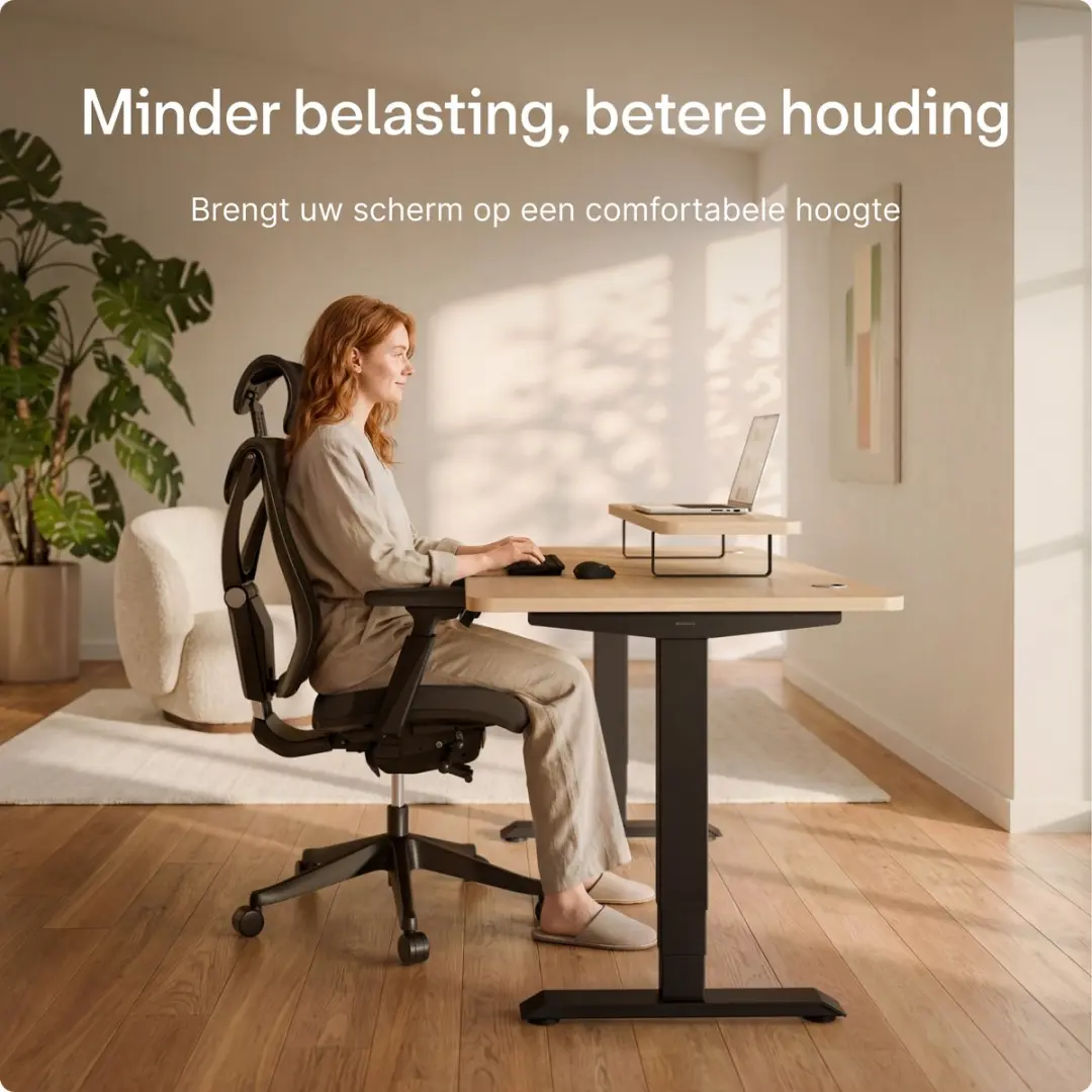 Desktronic Monitorstandaard 2 Schermen SKU_940 - Zwart/Eiken