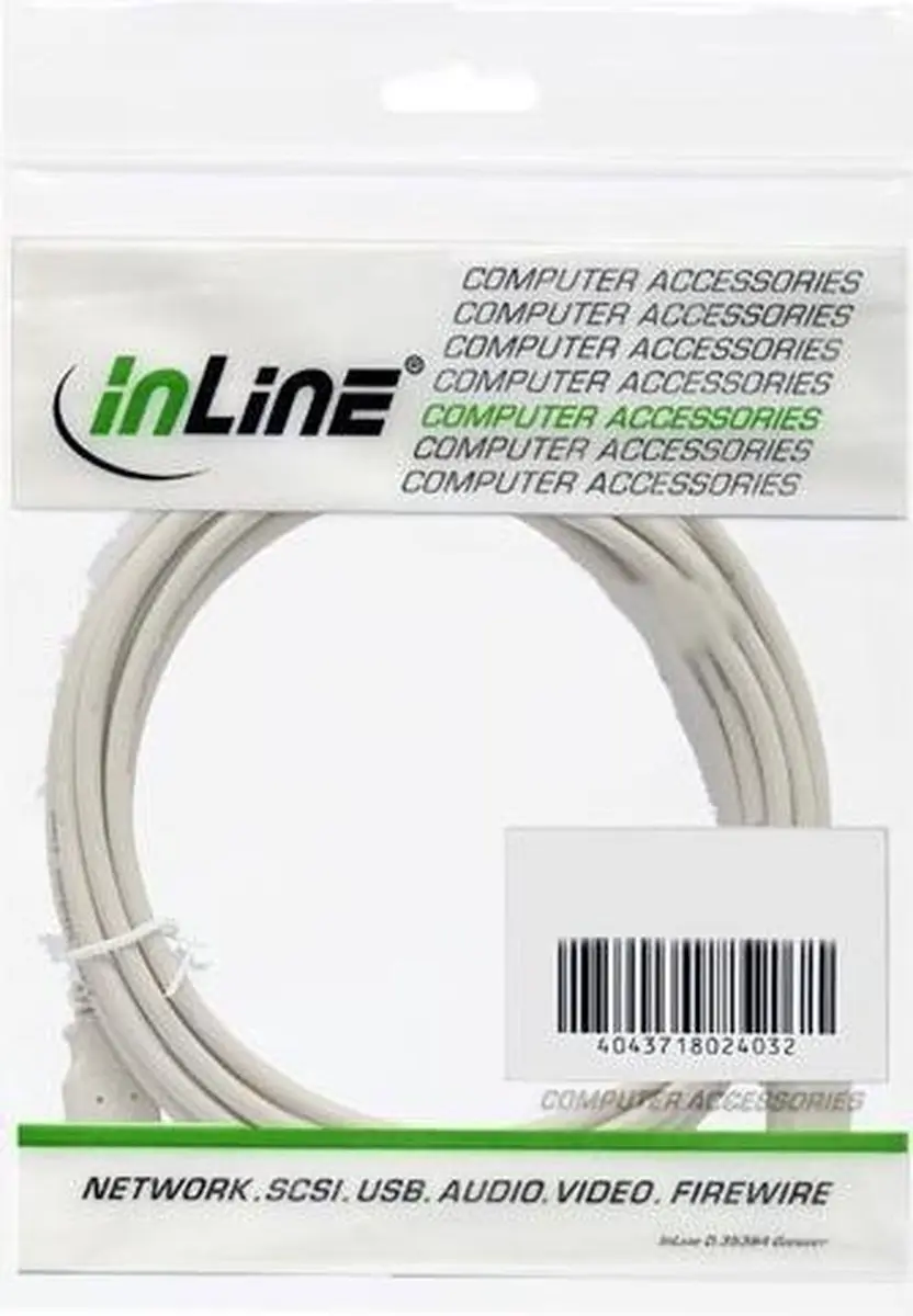InLine USB 2.0 Verlengkabel Type A - 3m - Grijs