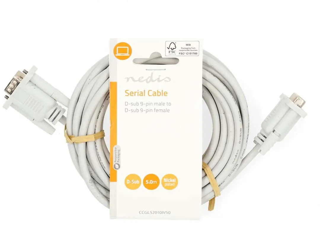 Nedis D-SUB 9-Pins Seriële Kabel - 5m - Ivoor