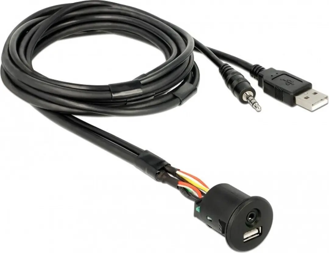 Delock USB naar 3.5mm Audio Kabel 1.5m - Zwart