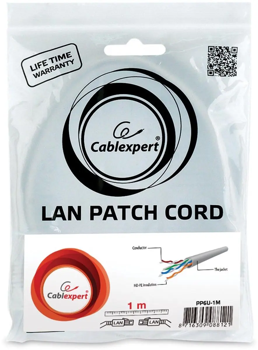 Gembird Cablexpert CAT6 UTP Netwerkkabel 1m - Grijs