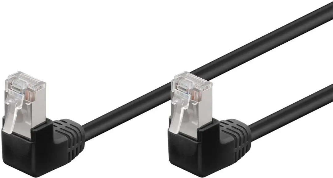 Goobay CAT 5e Patchkabel 2x 90° Zwart 0,5m