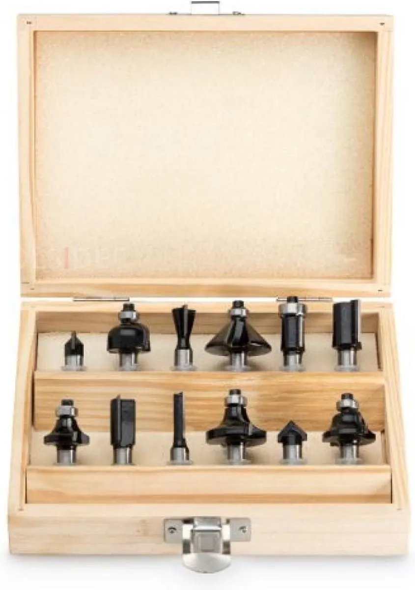 Hikoki Proline 12-delig Frezenset 8mm - Houten koffer