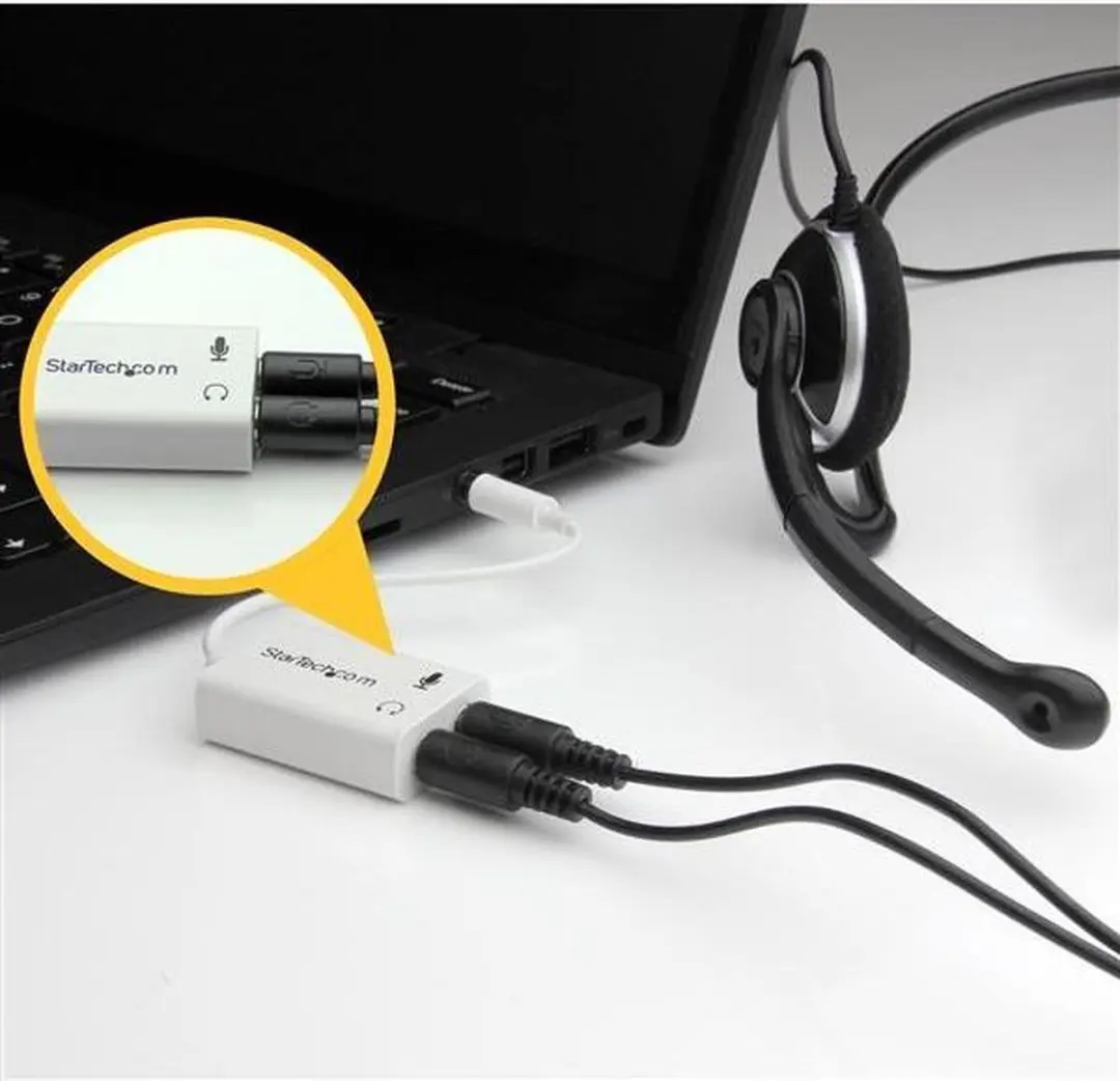 Startech MUYHSMFFADW Audio Jack Adapter - 0,15m - Zwart