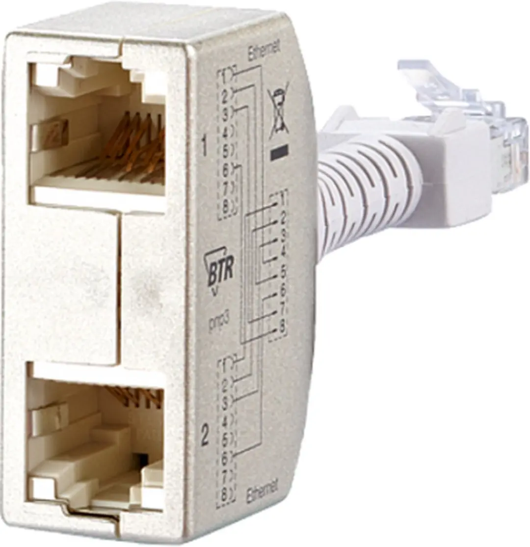 Metz Connect RJ45 Netwerk Y-adapter CAT 5 - 2x RJ45-bus 1x RJ45-stekker