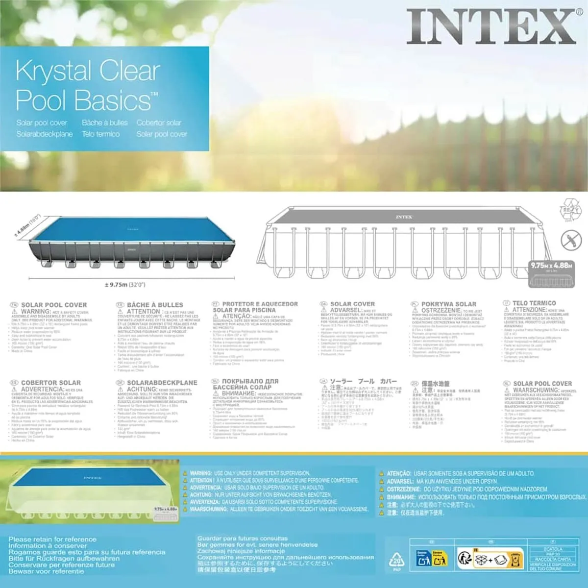 INTEX - Solarzwembadhoes - 960x466 - cm - polyetheen - blauw