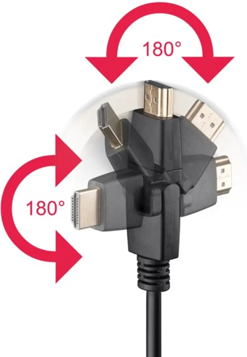 Goobay HDMI 2.0 Kabel 4K 60Hz - Volledig draaibaar - 2m - Zwart