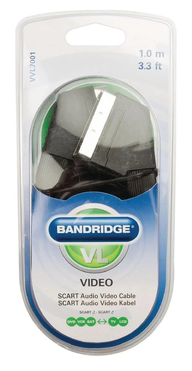 Scanpart Bandridge SCART Kabel 1.0m - Zwart