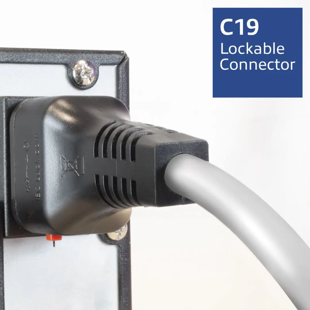 ACT Netsnoer C19-C20 Dual Locking 3m - Wit