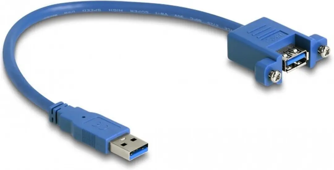 Delock USB 3.0 Kabel A-male naar A-vrouw 25cm - Blauw