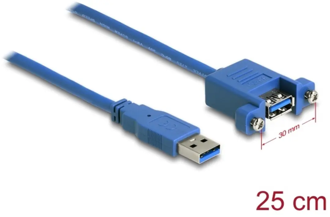 Delock USB 3.0 Kabel A-male naar A-vrouw 25cm