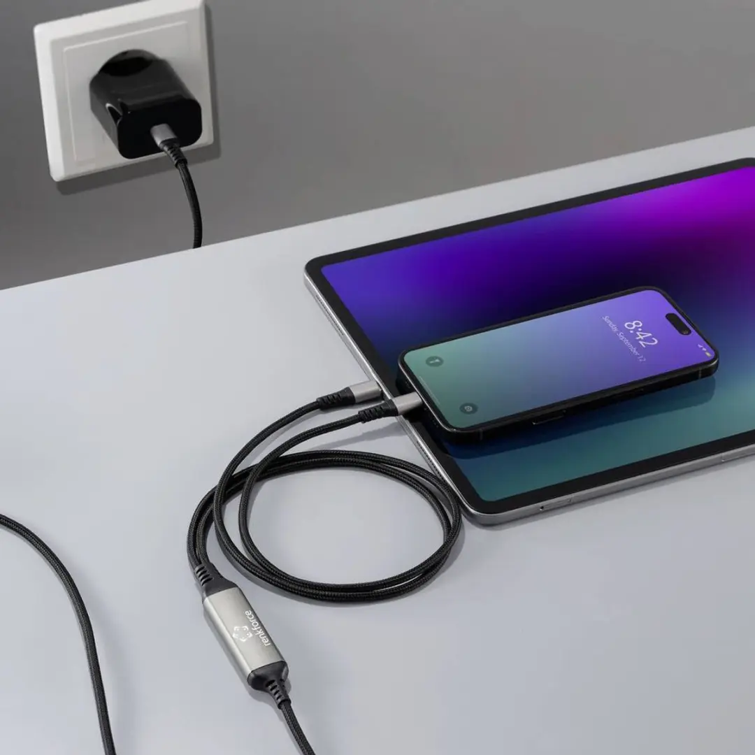 Renkforce RF-6721084 USB-C Y-kabel USB 2.0 - 1,5m - Zwart