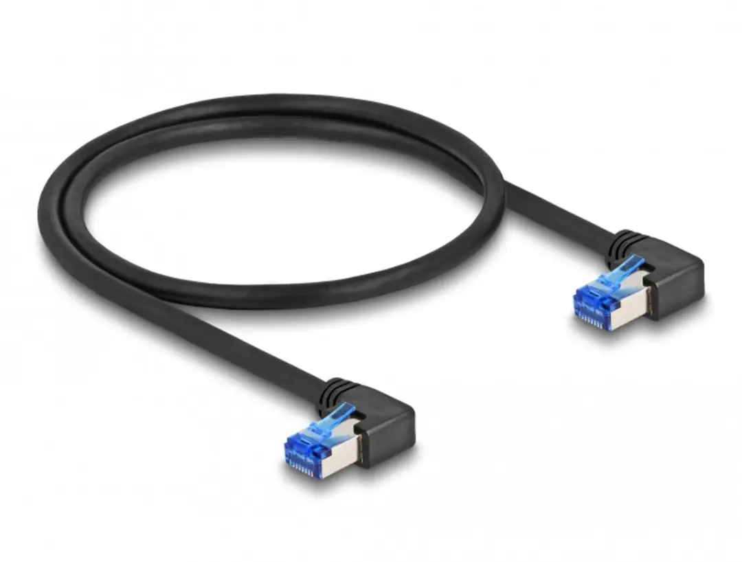 Delock SFTP CAT6a Netwerkkabel Haaks Links 3m - Zwart