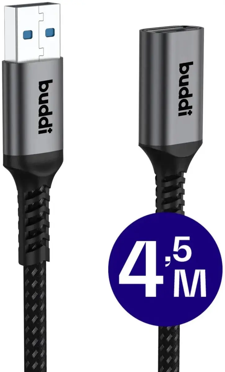 Buddi Flex USB 3.0 Verlengkabel A-A 4.5m