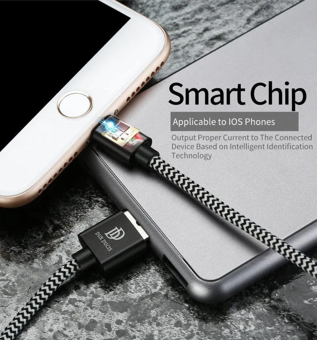 Dux Ducis USB-C naar Lightning Kabel 5m - 2.1A Fast Charging - Zwart