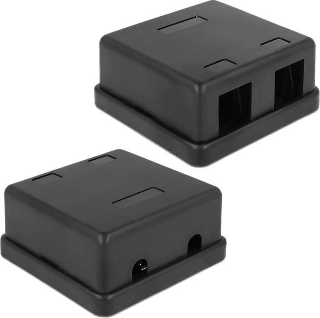 Delock DLCK-86257 Uitvoerdoos 2x Keystone - Zwart