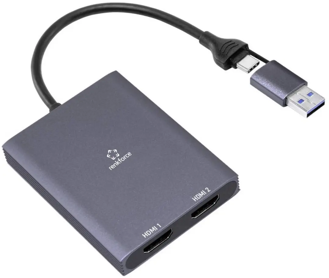 Renkforce RF-6418198 USB-C naar HDMI Adapter - Grijs
