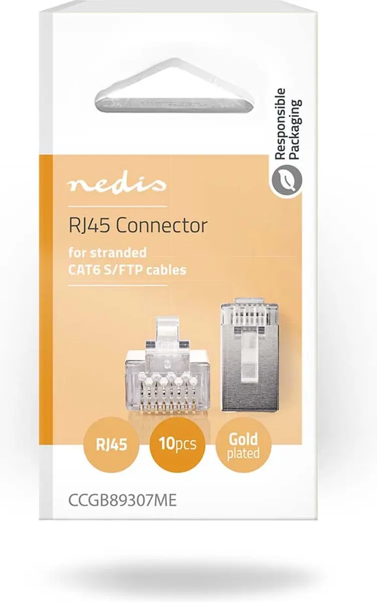 Nedis RJ45-connector Mannelijk CAT6 STP Verguld - 10 Stuks