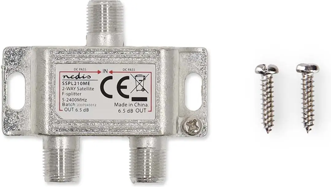 Nedis SSPL210ME Satellietsplitter - 2 Outputs - 2400 MHz - afbeelding 6 van 6