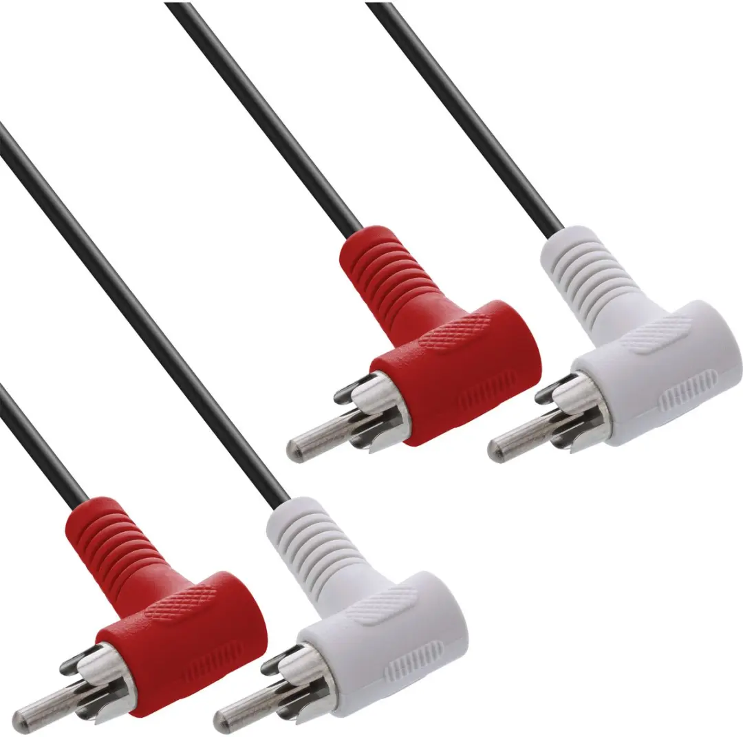 InLine Tulp Stereo Audiokabel Haaks 1,2m - Zwart