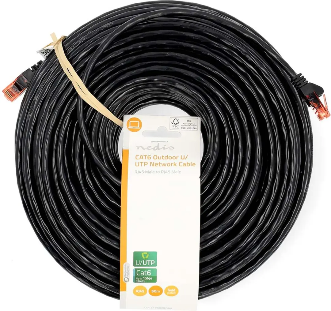 Nedis CAT6 Netwerkkabel CCGL85900BK500 - 50m - Zwart