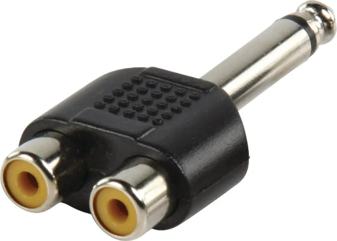 InLine 6,35mm Jack Mono naar Tulp Stereo Audio Adapter - Zwart