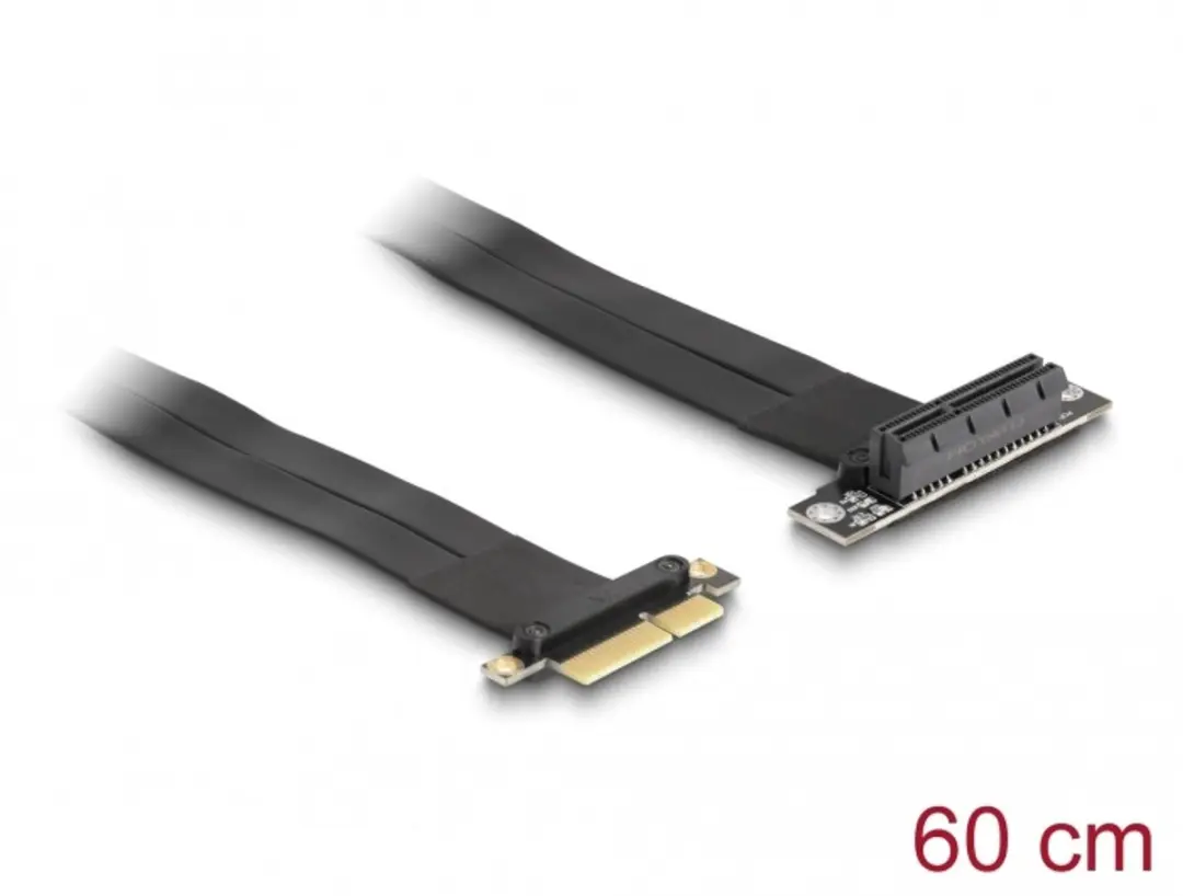 Delock PCIe Riserkaart x4 naar x4 90° - 60cm - Zwart
