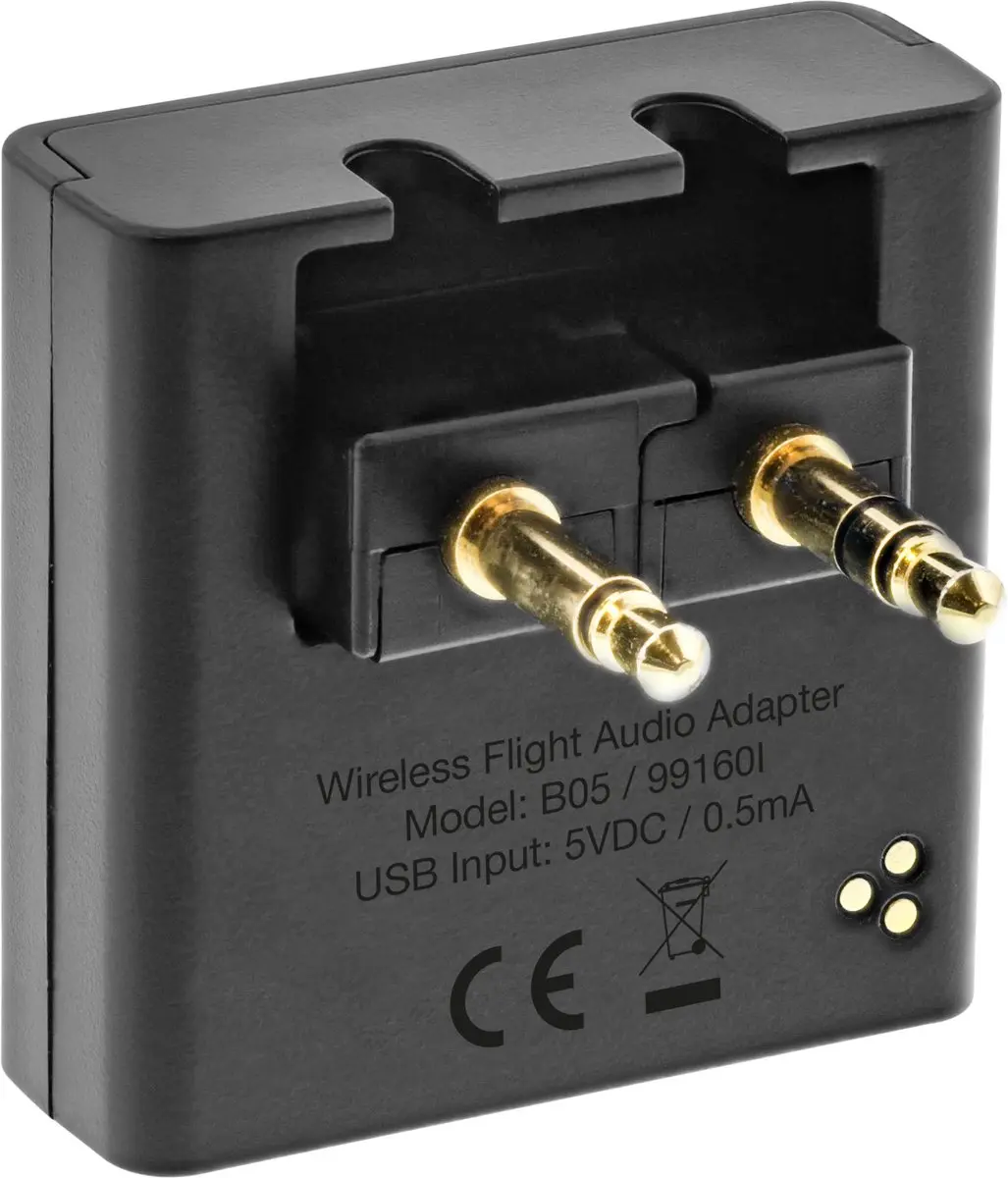 InLine Bluetooth Audiozender Vliegtuig BT 5.0 aptX HD/LL - Zwart